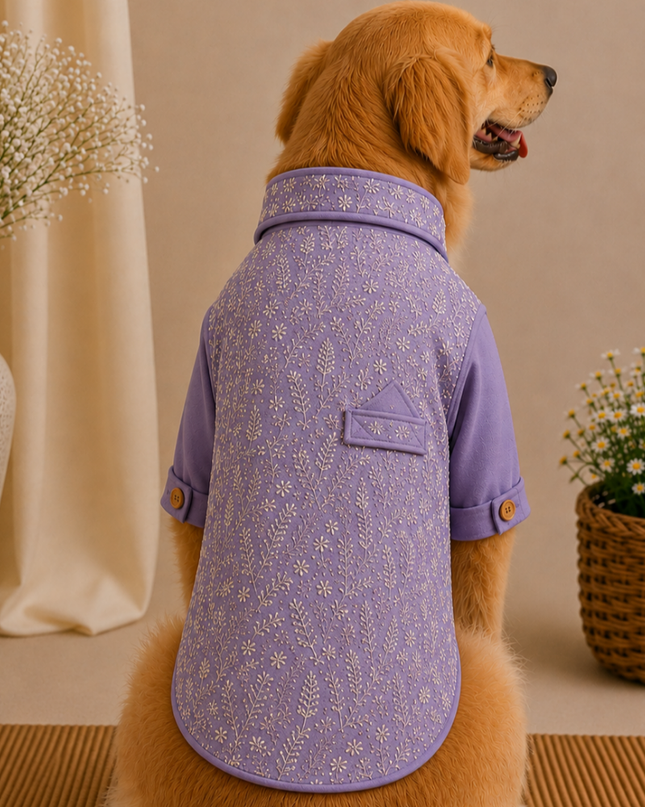BADHAI HO DOG BUNDI KURTA SET- LAVENDER