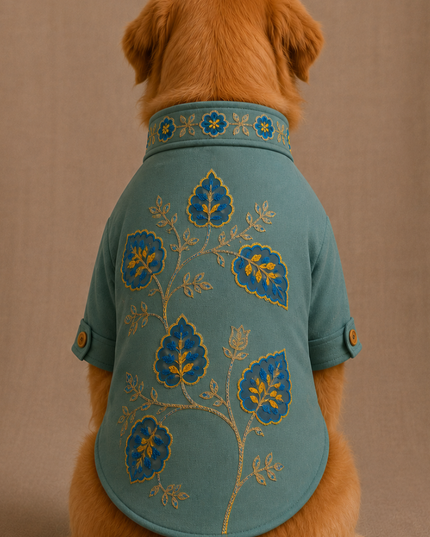 ⁠BADHAI HO DOG BUNDI KURTA SET- TURQUOISE