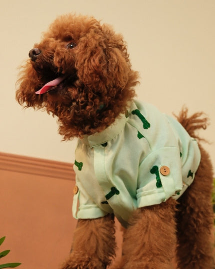 BONE EMBROIDERY DOG KURTA- MINT GREEN