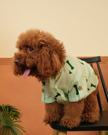 BONE EMBROIDERY DOG KURTA- MINT GREEN