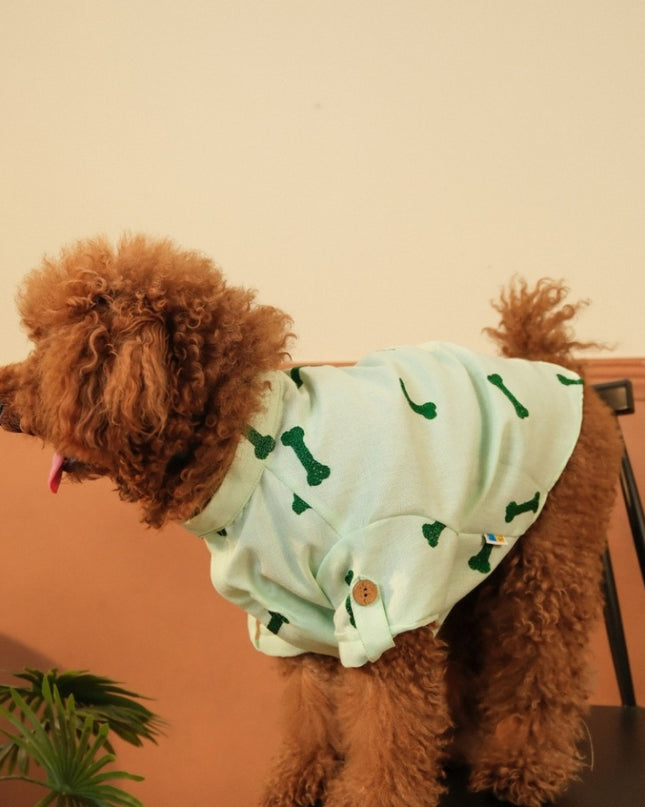 BONE EMBROIDERY DOG KURTA- MINT GREEN