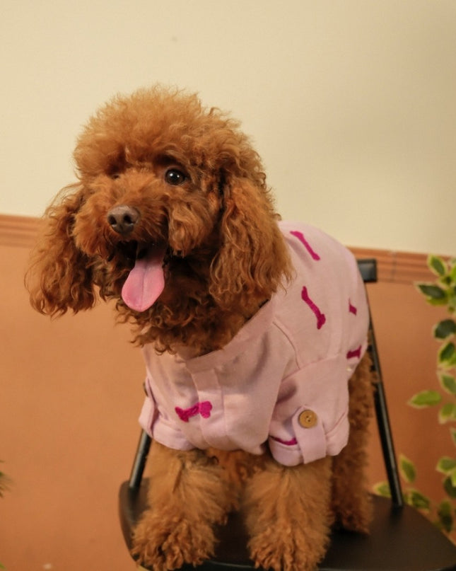 BONE EMBROIDERY DOG KURTA- LAVENDER