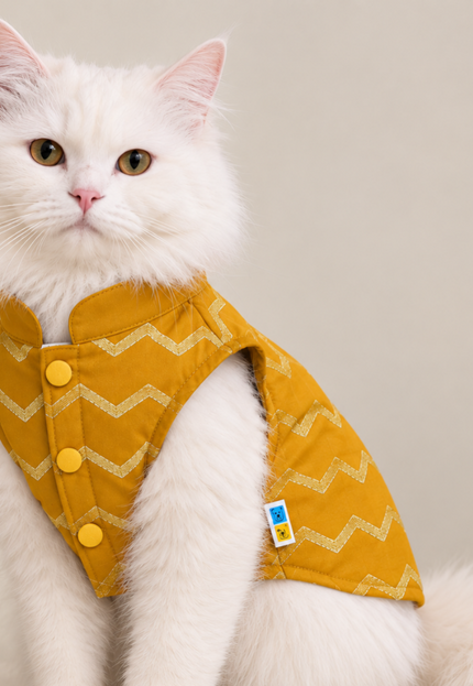 Jashn Mustard Cat Sherwani