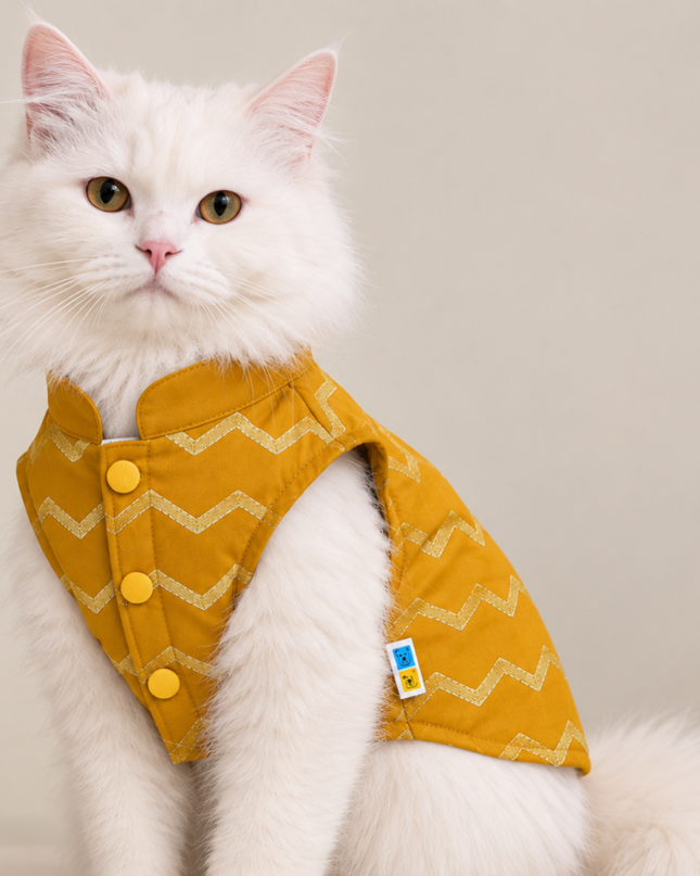 Jashn Mustard Cat Sherwani