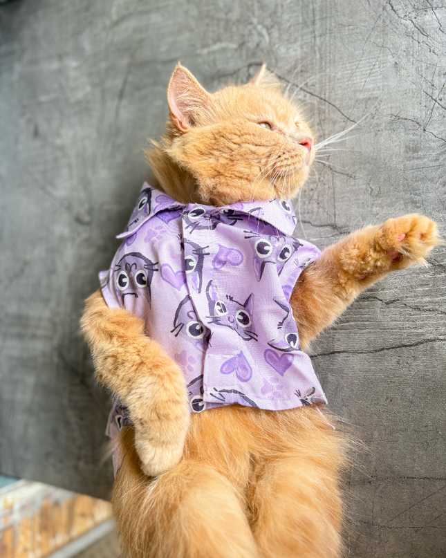 PURPLE MEOW CAT SHIRT