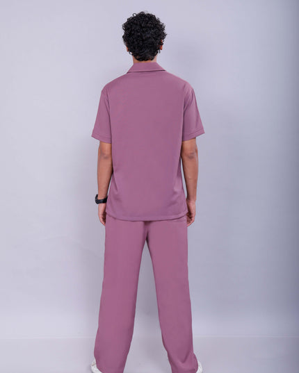 Mauve Polo Co-Ord Men Pants