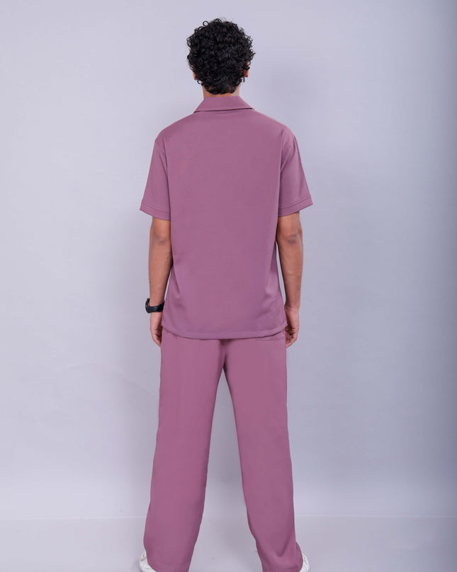 Mauve Polo Co-Ord Men Pants