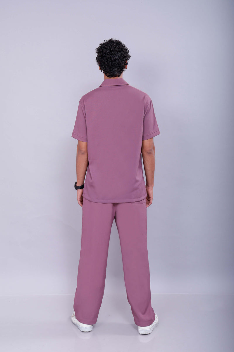 Mauve Polo Co-Ord Men Pants