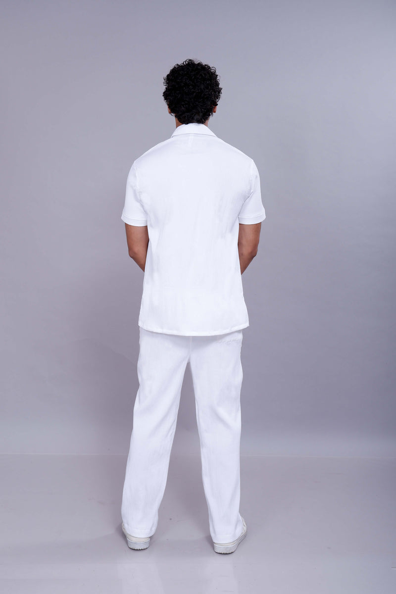 White Polo Co-Ord Men Pants