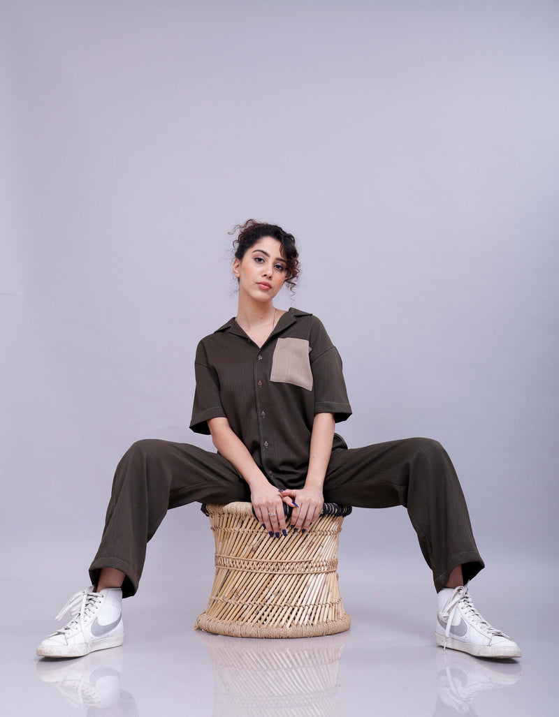 Olive Camo Co-Ord Women Pants