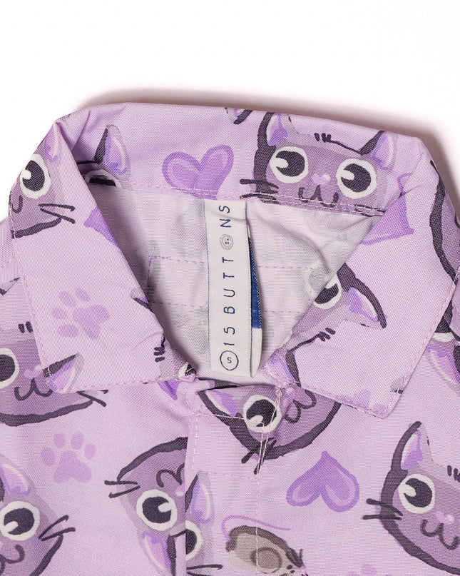 PURPLE MEOW CAT SHIRT
