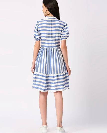 Blue Candy Stripe Dress