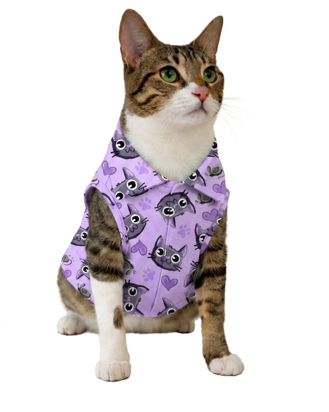 PURPLE MEOW CAT SHIRT