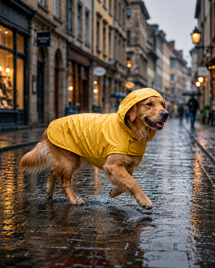 15 Furries Urban Yellow Dog Raincoat (100 % Waterproof)
