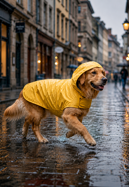 15 Furries Urban Yellow Dog Raincoat (100 % Waterproof)