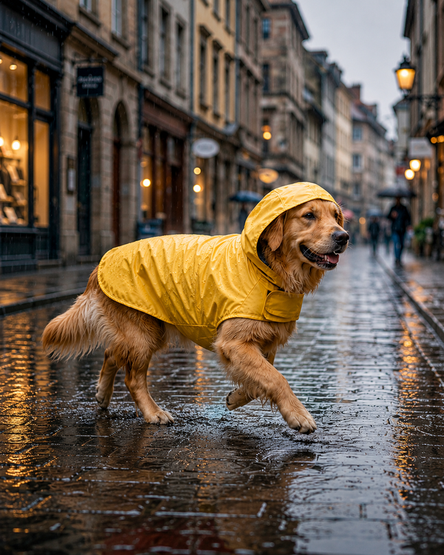 15 Furries Urban Yellow Dog Raincoat (100 % Waterproof)