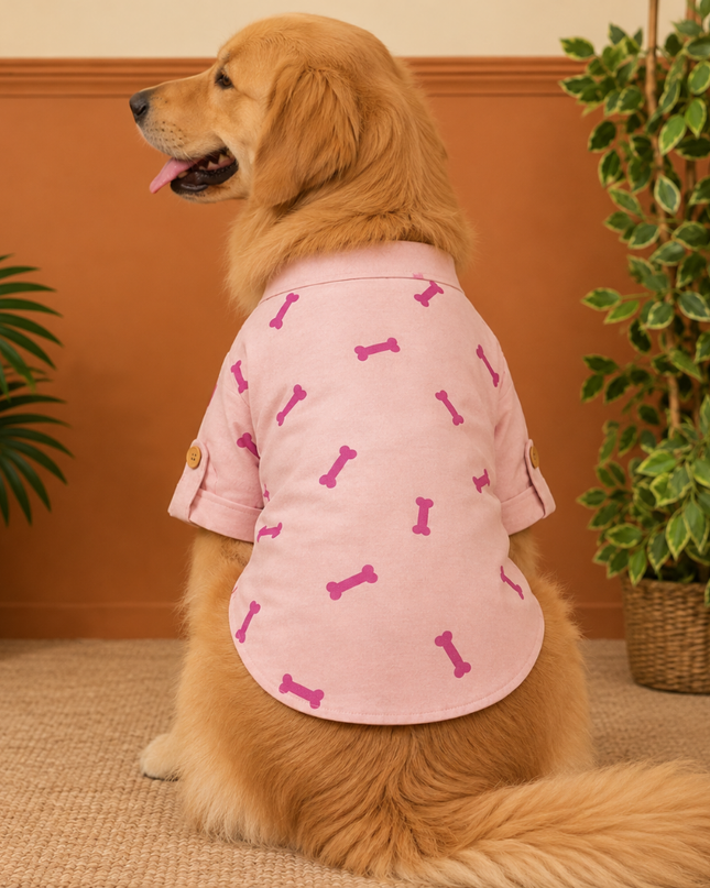 BONE EMBROIDERY DOG KURTA- LAVENDER
