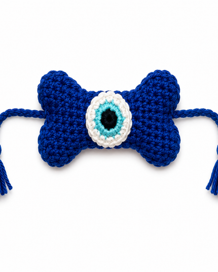 Evil Eye Bone Crochet Rakhi for Pets