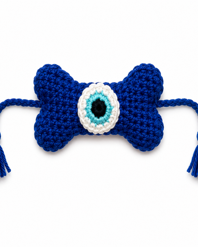 Evil Eye Bone Crochet Rakhi for Pets
