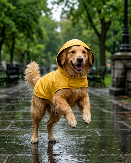 15 Furries Urban Yellow Dog Raincoat (100 % Waterproof)