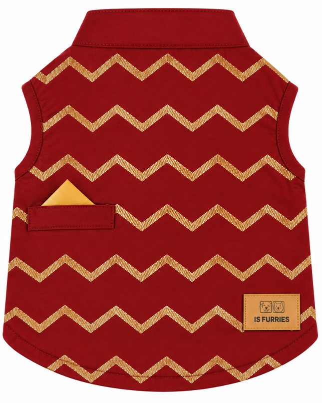 Jashn Crimson Red Cat Sherwani
