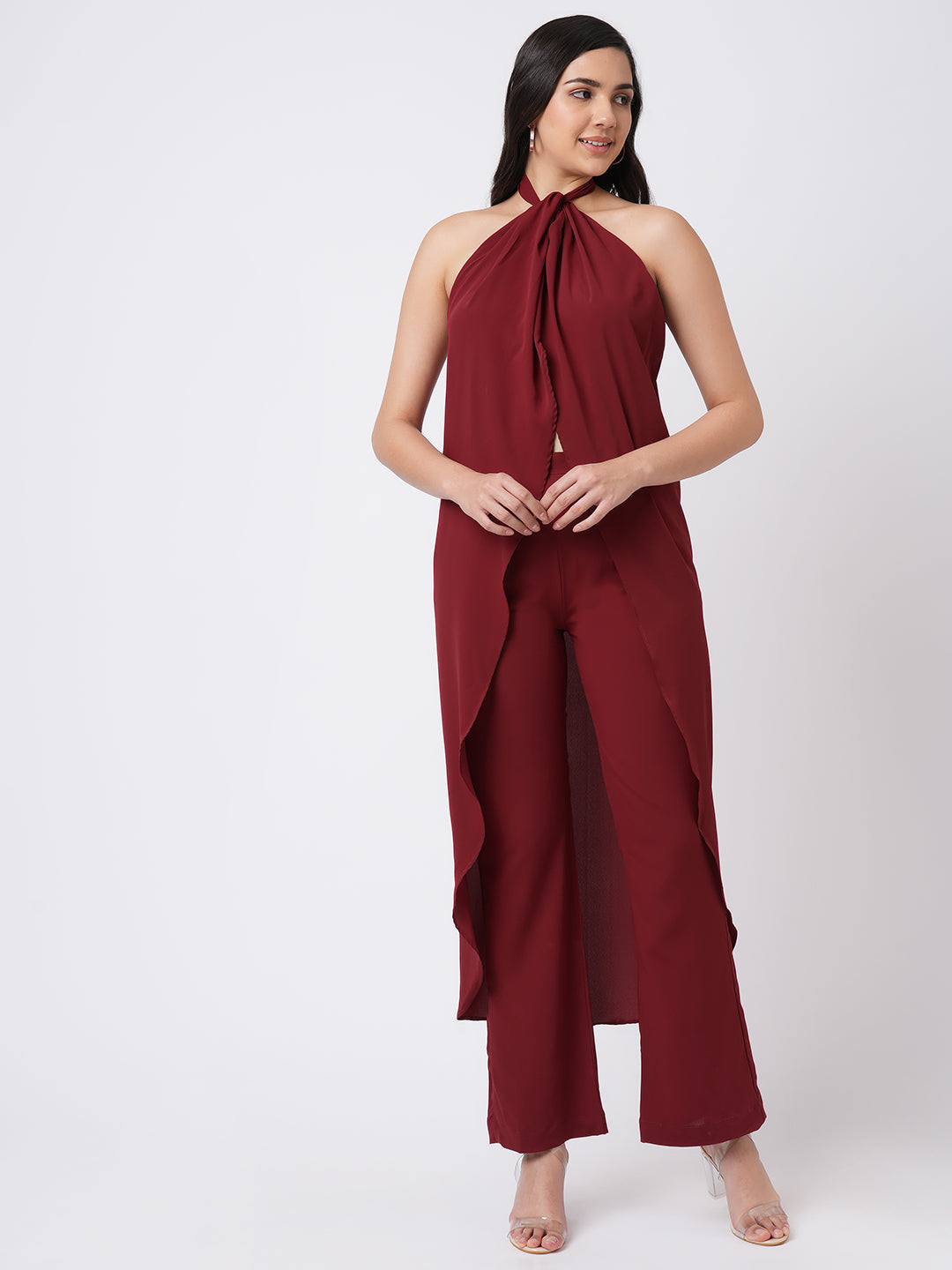 Ruby Red Co Purchase Online 100% Linen Ruby Red Co-ord Set for Women | 15buttons ...