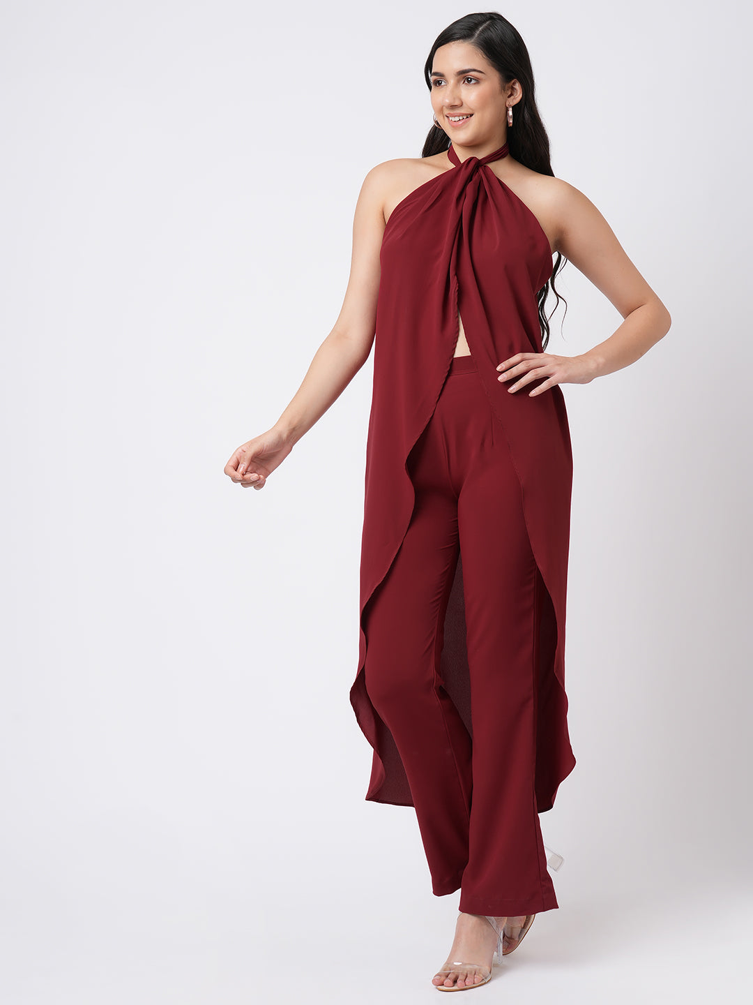 Ruby Red Co Purchase Online 100% Linen Ruby Red Co-ord Set for Women | 15buttons ...