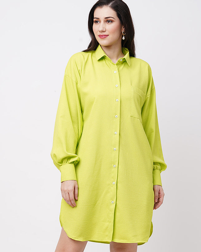 Lime Shirt Dress