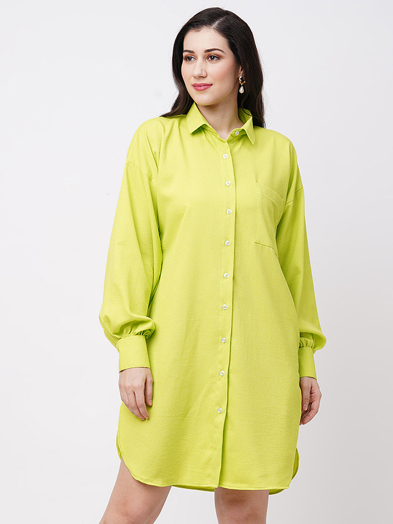 Lime Shirt Dress