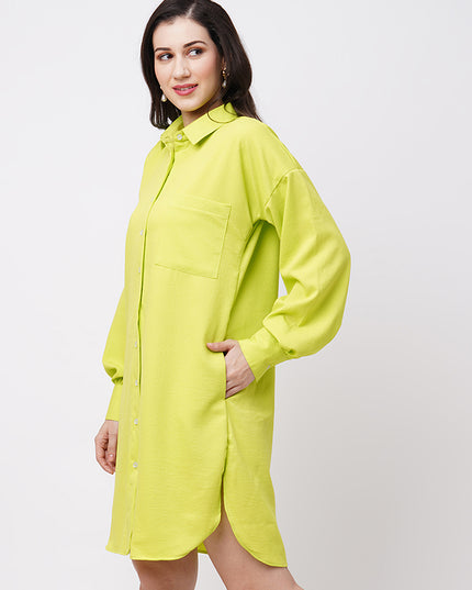 Lime Shirt Dress