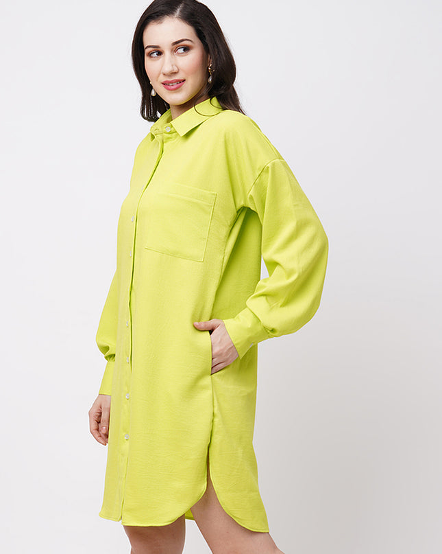Lime Shirt Dress
