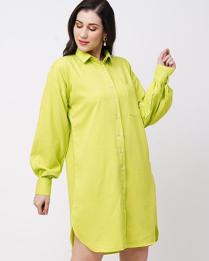 Lime Shirt Dress