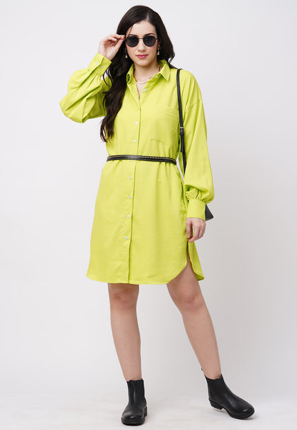 Lime Shirt Dress