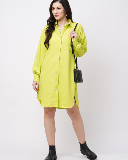 Lime Shirt Dress