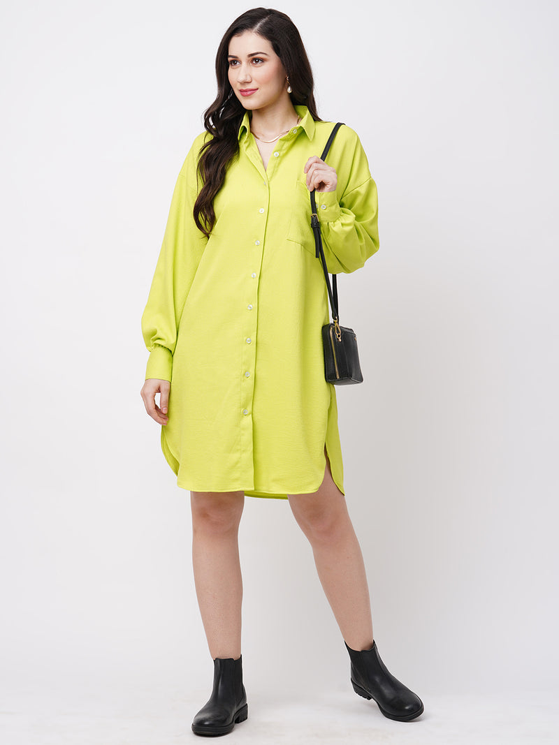Lime Shirt Dress