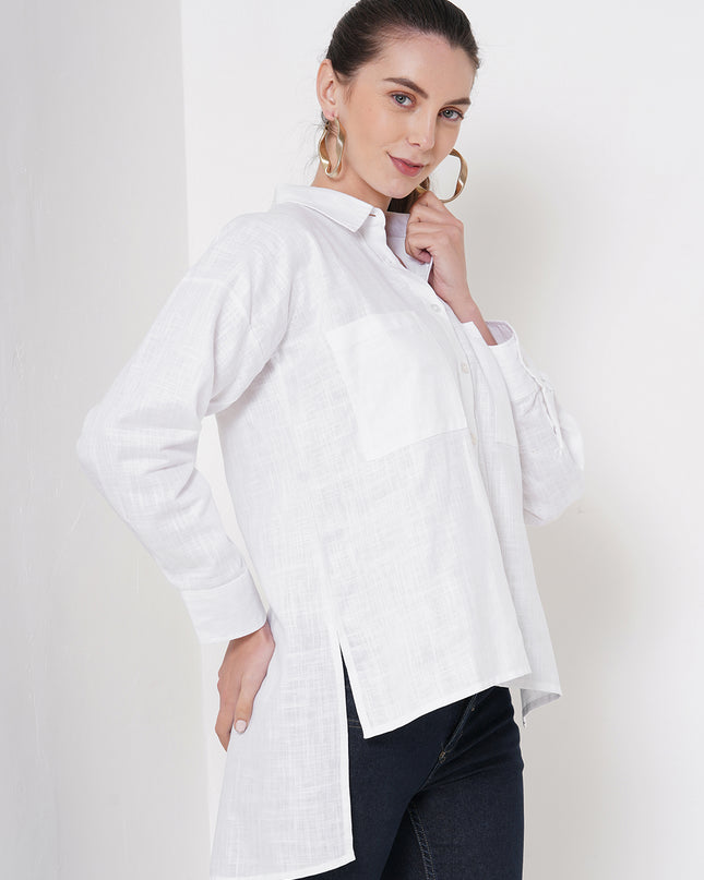 Backless Slit Shirt