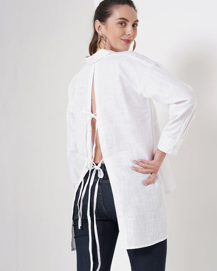 Backless Slit Shirt