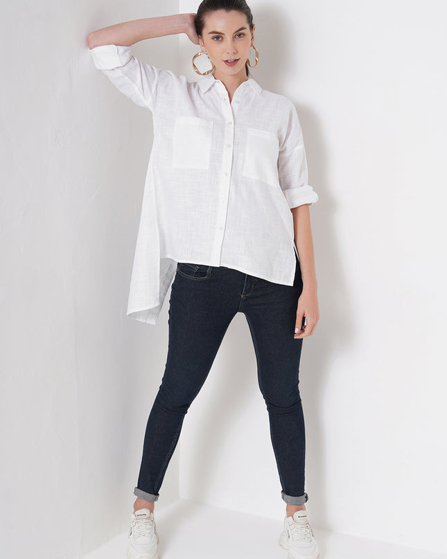 Backless Slit Shirt